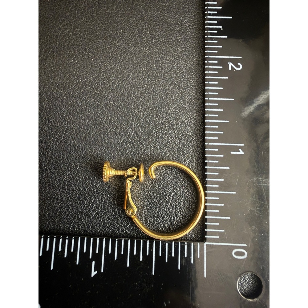 Vintage NAPIER Hoop Earrings Screw Back Clip Ons Gold Tone Classic - Picture 4 of 5